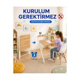 Unisoft Yemek Masası Mutfak Masası 4 Kişilik Masa Çalışma Balkon Masası Namur Beyaz Çam