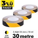 UniTape Sarı Siyah Merdiven/Zemin Kaydırmaz Bant 24 mm x 10 mt 3’lü Paket