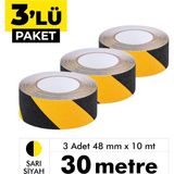 UniTape Sarı Siyah Merdiven/Zemin Kaydırmaz Bant 48 mm x 10 mt 3’lü Paket