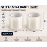 Unitape Şeffaf Sera Tamir Bandı / Sera Bandı / Sera Naylonu Tamir Bandı - 20X25 - 2 Adet
