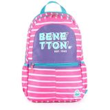 United Colors of Benetton 03752 Pembe Mor Çift Bölmeli Okul Çantası
