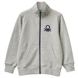 United Colors of Benetton 3J70G500S Gri Melanj Logolu Erkek Çocuk Sweatshirt