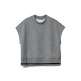 United Colors of Benetton Açık Gri Modal Karışımlı Beli Çizgi Detaylı Kolsuz Sweatshirt, XS, 125A3QAFD10AX, Açık Gri, kadın