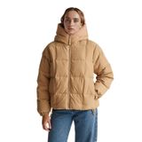 United Colors of Benetton Açık Kahverengi Kuş Tüyü Kapüşonlu Şişme Mont, m, 125A22T6DN086, Açık Kahverengi, Kadın