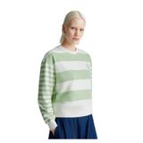 United Colors of Benetton Açık Yeşil Pamuk Karışımlı Göğsü Logo Baskılı Renk Bloklu Sweatshirt, xs, 125A3Y04D10AM, Açık Yeşil, kadın