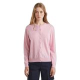 United Colors of Benetton Açık%100 Merino Bisiklet Yaka Hırka, M, 124A1002D5485, Pembe, Kadın