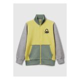 United Colors of Benetton Antrasit-Sarı Erkek Çocuk Baskılı Sweatshirt 3J68C501B