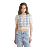 United Colors of Benetton Baklava Desenli Polo Yaka Kazak, 125P124ME3019