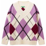 United Colors of Benetton Bayan Maglia Scollo V M/L 1444e204e kazak, Bej, M