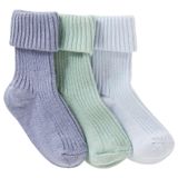 United Colors Of Benetton Bebek Düz Renk 3'Lü Çorap Seti,Mavi-Yeşil 3-6 Ay