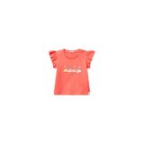 United Colors of Benetton Bebek Mercan Logo Etiketli Kolu Fırfır Detaylı Bisiklet Yaka T-Shirt