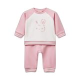 United Colors of Benetton Bebek Pembe Baskılı Reglan Kol Üst ve Beli Büzgülü Eşofman Takım