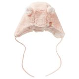 United Colors of Benetton Bebek Toz Pembe Önü Tavşan Etiketli İpli Kulaklı Şapka, 1-3 Ay, 225A68HPAA011, Toz Pembe, Üniseks bebek