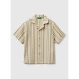 United Colors Of Benetton Bej Erkek Çocuk Çizgili Gömlek 5OZ3CQ050 - 13 - 14 Yaş