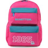 United Colors Of Benetton Benetton 1965 Çift Ön Cepli Kız Çocuk Sırt Çantası Fuşya - Fuşya - Turkuaz
