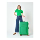 United Colors of Benetton Benetton 2800 Büyük Boy Ultra Light Hafif Lüx Kumaş Tekerlekli Valiz YEŞİL