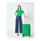 United Colors of Benetton Benetton 2800 Orta Boy Ultra Light Hafif Lüx Kumaş Tekerlekli Valiz YEŞİL