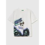 United Colors Of Benetton Beyaz Erkek Çocuk Baskılı T-Shirt 3I1XC10SU