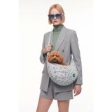 United Colors of Benetton BNT-C2503-b Kedi köpek Taşıma Çantası. Çapraz Askılı Çanta Puantiyeli Gri Large