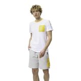 United Colors of Benetton BNT-M20446 Beyaz-Sarı Erkek T-shirt