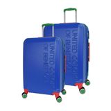 United Colors of Benetton BNT600 Lux ABS Büyük Boy ve Orta Boy Mavi 2'li Valiz Seti