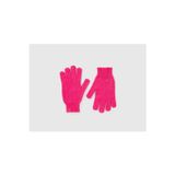 United Colors Of Benetton Çocuk Pembe Yün Ve Viskoz Karışımlı Logo Nakışlı Eldiven