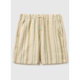 United Colors of Benetton Çok Renkli Erkek Çocuk Regular Fit Çizgili Şort, 6-7 Yaş, 5003360004, Bej, Erkek Çocuk