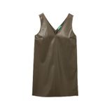 United Colors of Benetton Eco Deri Elbise, xl, 125A4M3CDV0BY, Haki, Kadın