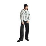 United Colors of Benetton Ekru-Yeşil Viskoz Karışımlı Çiçek Desenli Boxy Fit Gömlek, s, 125A53CCDQ0CW, Ekru-Yeşil, Kadın