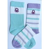 Unıted Colors Of Benetton Erkek Çocuk 2'li Soket Çorap BNT-G24085 Turkuaz 25/30