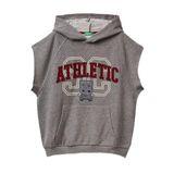 United Colors of Benetton Erkek Çocuk Antrasit Melanj Baskılı Kese Cep Detaylı Kapüşonlu Raglan Kolsuz Sweatshirt, 6-7 Yaş, 225A32N4C2055, Antrasit Melanj, erkek-çocuk