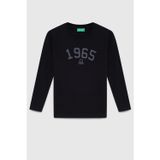 United Colors Of Benetton Erkek Çocuk Baskılı Sweatshirt 4-14 Yaş Siyah
