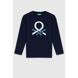United Colors Of Benetton Erkek Çocuk Baskılı Sweatshirt 6-14 Yaş Lacivert