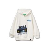 United Colors Of Benetton Erkek Çocuk Batwheels Baskılı Logo Etiketli Nervürlü Kapüşonlu Sweatshirt
