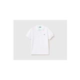 United Colors of Benetton Erkek Çocuk Beyaz Logolu Pike Polo T-Shirt