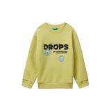 United Colors of Benetton Erkek Çocuk Çok Renkli Baskılı Relaxed Fit Sweatshirt, 2-3-yas, 225A3J68G10KN, Hardal, erkek-çocuk