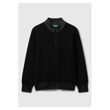 United Colors of Benetton Erkek Çocuk Fermuarlı Ribana Hırka, 6-7-yas, 225A120YC500W, Siyah, Erkek Çocuklar