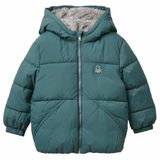 United Colors of Benetton Erkek Çocuk Gri-Yeşil Sol Göğsü Logo Yamalı Önü Cep Detaylı Fermuarlı Mont, 2-3 Yaş, Logo Yamalı Fermuarlı Mont, Gri-Yeşil, Erkek Çocuk