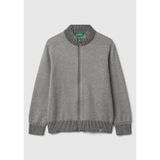 United Colors of Benetton Erkek Çocuk Hırka, 8-9-yas, 225A120YC500W, Gri Melanj, Erkek Çocuklar