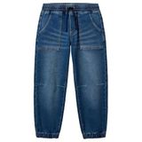 United Colors of Benetton Erkek Çocuk Koyu Denim Logo Detaylı Büzgü İpli Denim Jogger Pantolon, Koyu Denim, 13-14 Yaş