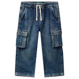 United Colors of Benetton Erkek Çocuk Koyu Mavi Arkası Logo Detaylı Yan Cepli Büzgü İpli Denim Pantolon, 18-24 Ay, 225A4KEHGF02N, Koyu Mavi, Erkek Çocuk