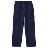 United Colors of Benetton Erkek Çocuk Logo Detaylı Büzgü İpli Streç Gabardin Kargo Pantolon, 8-9 Yaş, 225A4RHPCF04Y, Lacivert, Erkek Çocuk