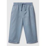 United Colors Of Benetton Erkek Çocuk Mavi Jogger Pantolon Keten Karışımlı Düz Desenli Çift Cepli