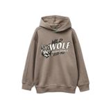 United Colors of Benetton Erkek Çocuk Önü Baskılı Düşük Omuzlu Kapüşonlu Sweatshirt, 225A3J73C205C