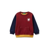 United Colors of Benetton Erkek Çocuk Slogan Baskılı Sweatshirt, Bordo Mix, 12-18 Ay