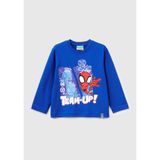 United Colors Of Benetton Erkek Çocuk Spiderman Baskılı Logo Etiketli Uzun Kollu T-Shirt,Saks Mavisi 2-3 Yaş