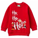 United Colors of Benetton Erkek Çocuk Tazmanya Baskılı Logo Etiketli Bisiklet Yaka Şardonlu Sweatshirt, 18-24 Ay, 225A3J73G10L3, Kırmızı, erkek-çocuk
