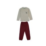 United Colors Of Benetton Erkek Çocuk Üstü Baskılı Altı Cepli Pijama Takımı,Gri Melanj 4-5 Yaş