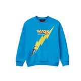 United Colors of Benetton Erkek Çocuk%100 Pamuk Oversize Stranger Things Ön-Arka Baskılı Sweatshirt, 10-11 Yaş, 226P33NVC10QX, Mavi, erkek-çocuk
