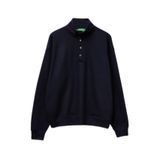 United Colors of Benetton Erkek Kapüşonlu Sweatshirt, mavi, M